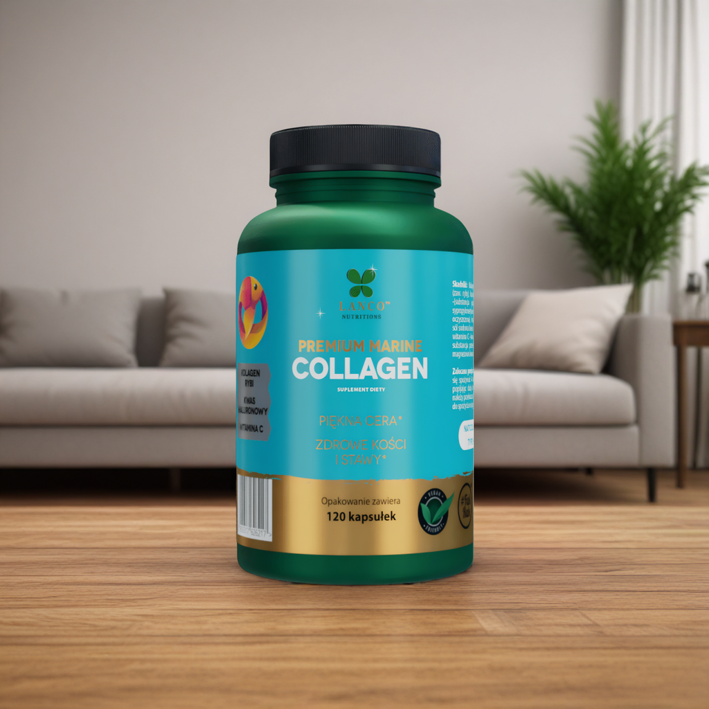 PREMIUM MARINE COLLAGEN Lanco - Piękna skóra, zdrowe kości i stawy - 120 kapsułek
