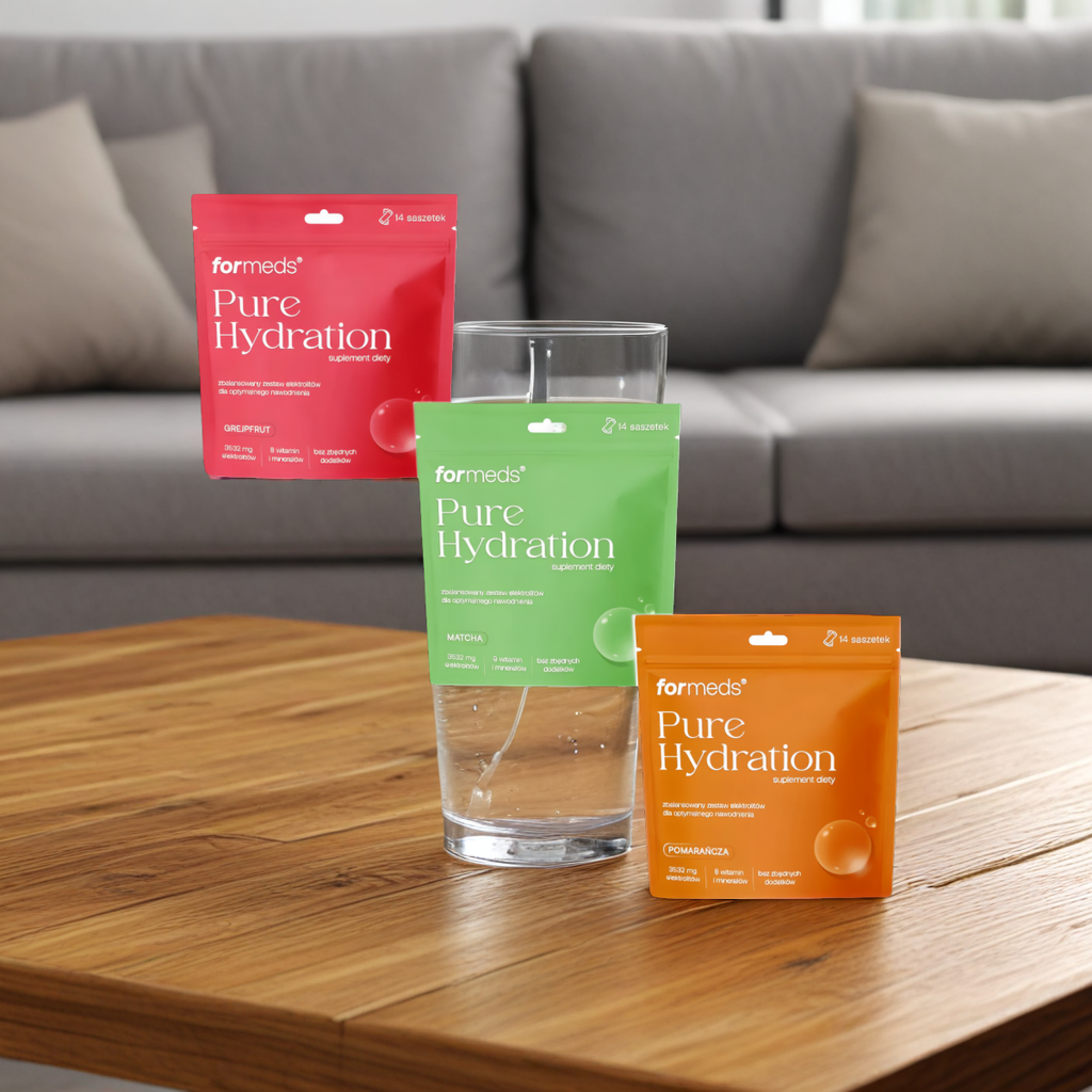 Pure Hydration Formeds - Zbalansowany zestaw elektrolitów - 14 saszetek (Smak: matcha)