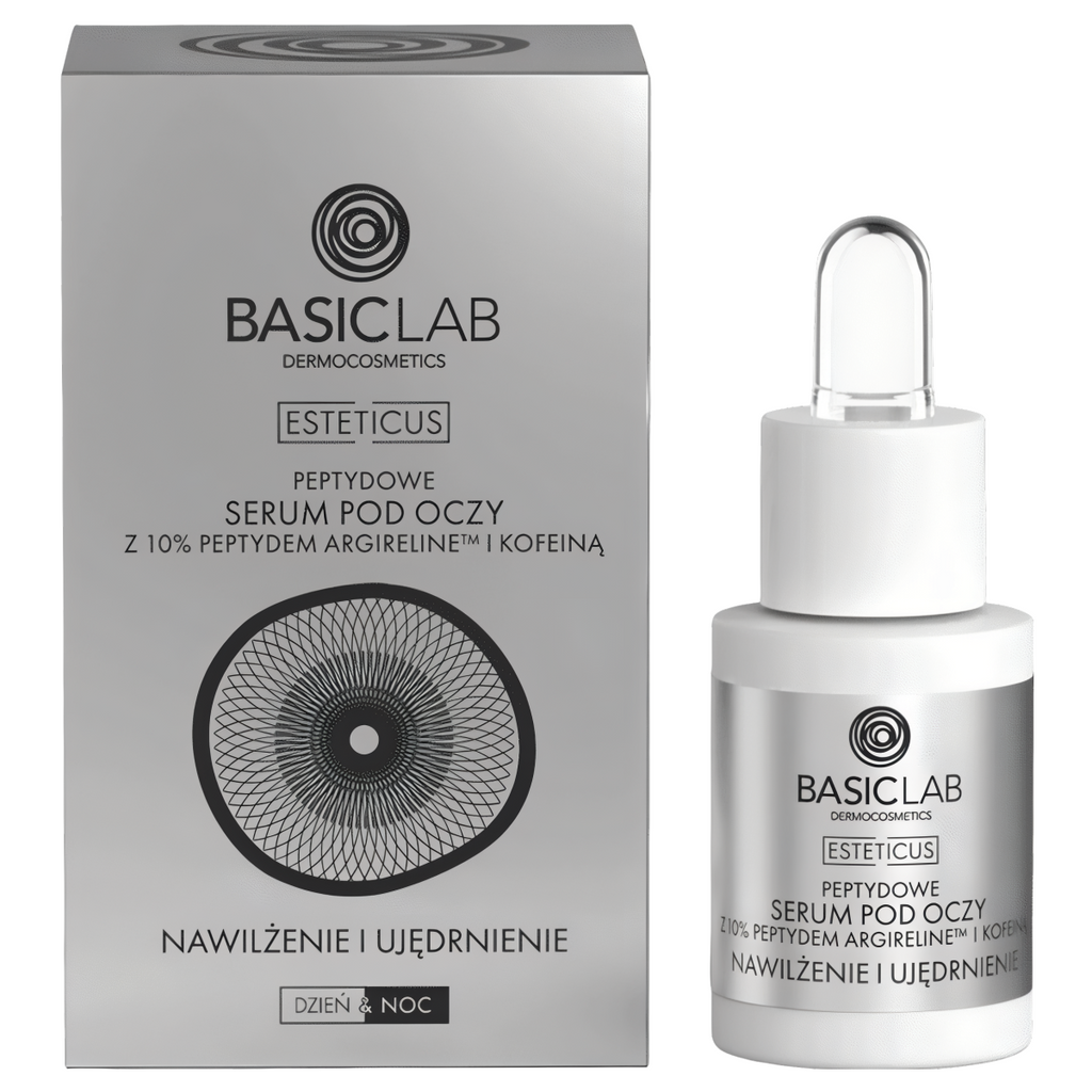 Serum peptydowe pod oczy z argireliną 10% BASICLAB - Nawilżenie i Ujędrnienie - 15 ml