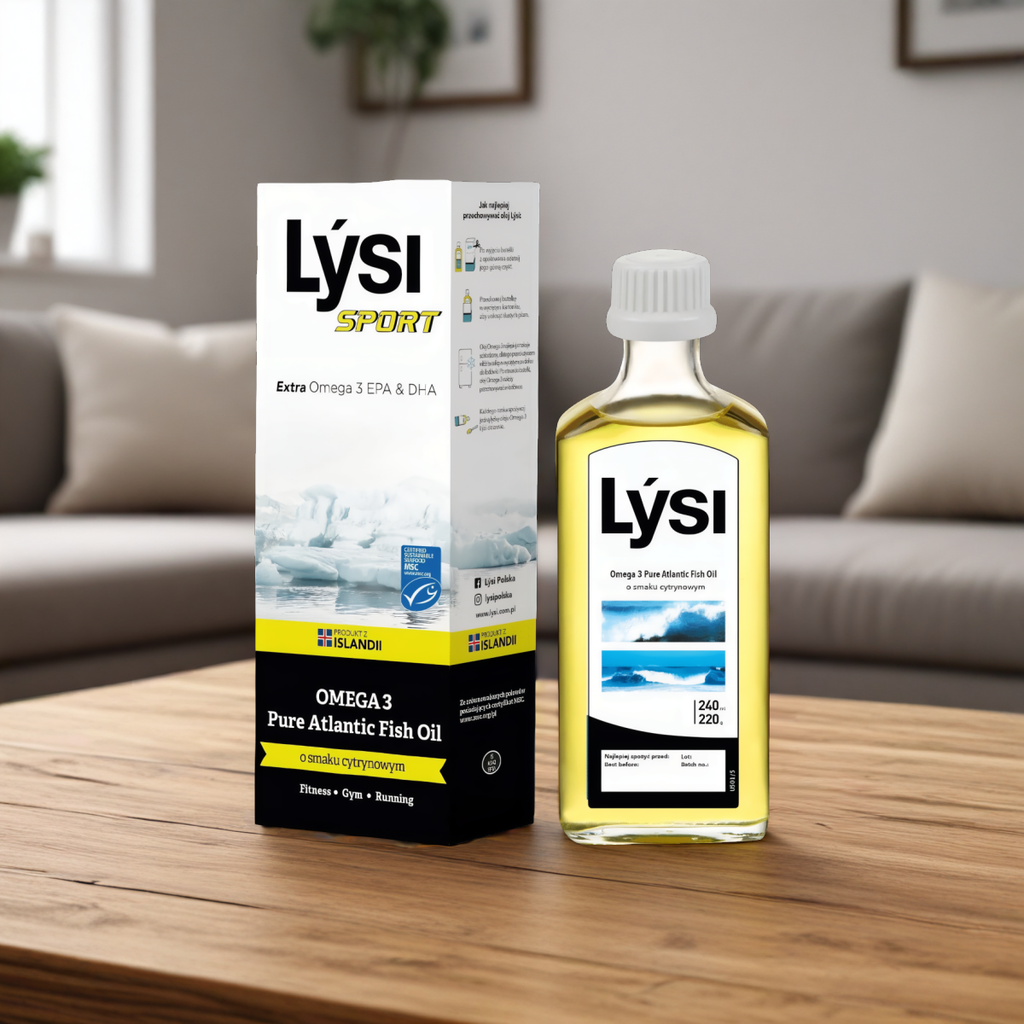 Sport Omega-3 Lysi - Olej Omega-3 z Oceanu Spokojnego oraz Atlantyckiego - 240 ml