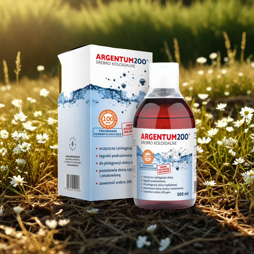 Srebro Koloidalne 100 ppm Argentum 200 Aura Herbals - 500 ml tonik