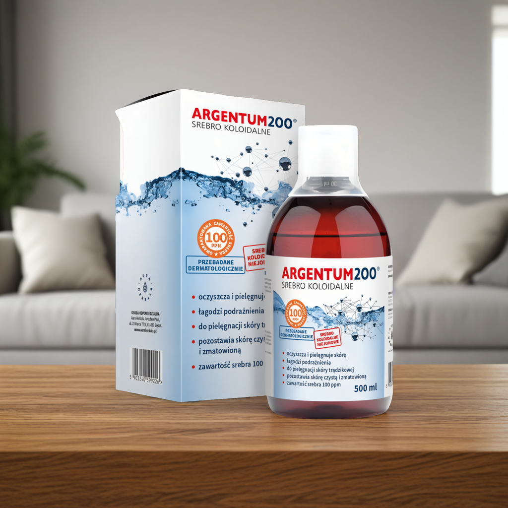 Srebro Koloidalne 100 ppm Argentum 200 Aura Herbals - 500 ml tonik