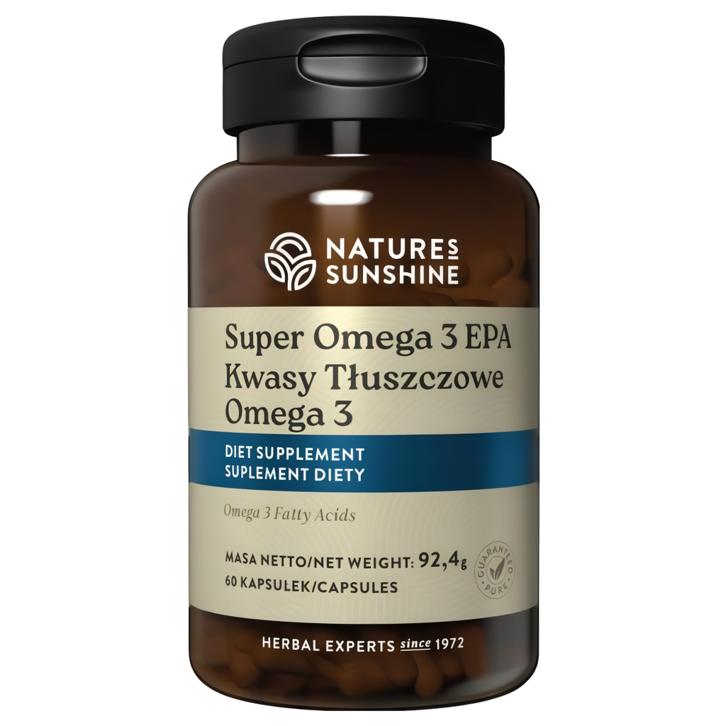 Super Omega 3 EPA Kwasy Tłuszczowe Nature's Sunshine - Wspiera pracę serca - 60 kapsułek