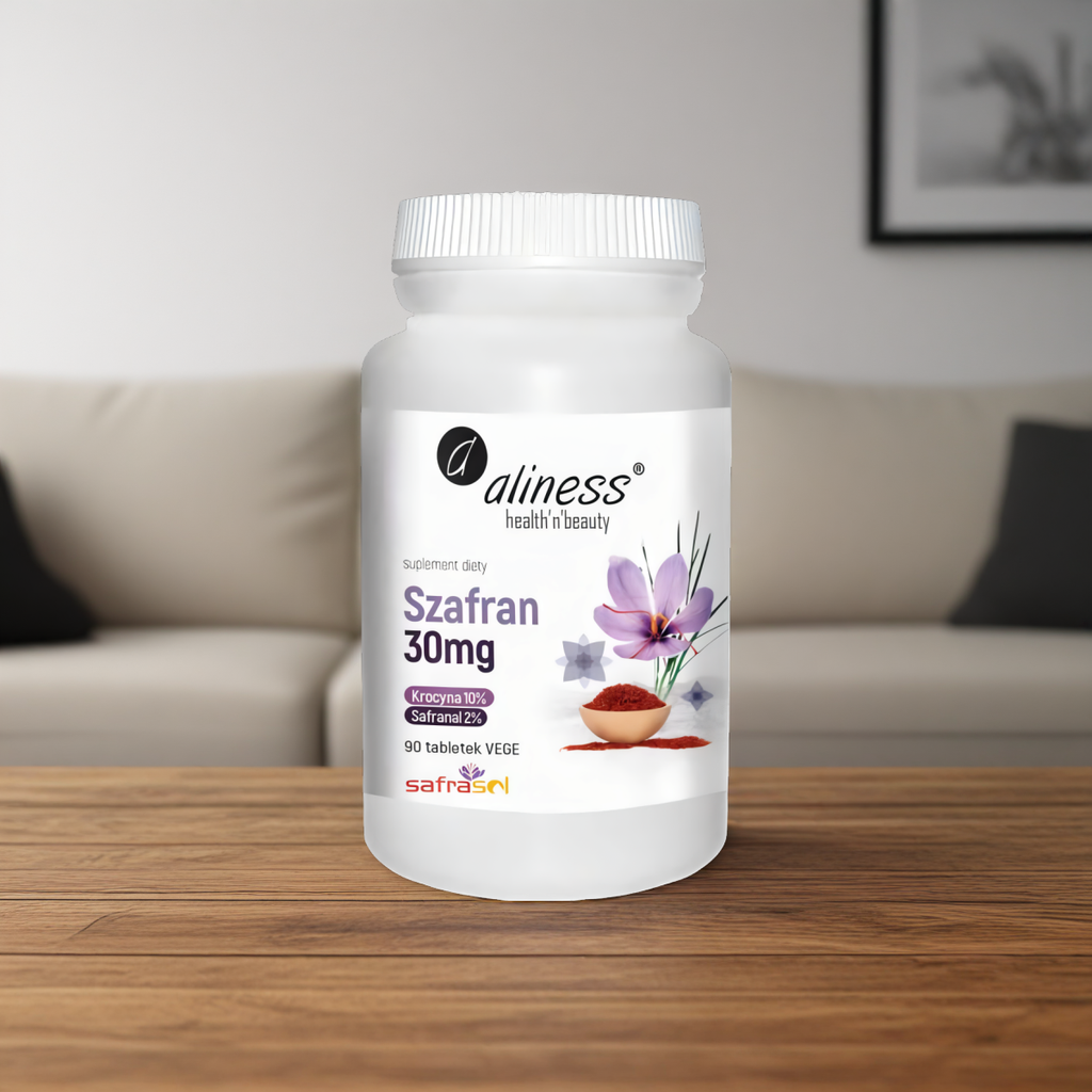 Szafran Safrasol 2%/10% 30 mg Aliness - Wspomaga równowagę emocjonalną - 90 tabletek