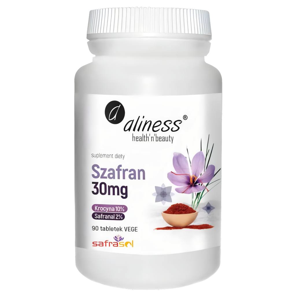 Szafran Safrasol 2%/10% 30 mg Aliness - Wspomaga równowagę emocjonalną - 90 tabletek
