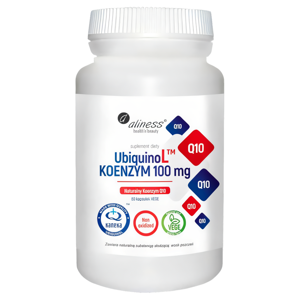 UbiquinoL KANEKA Naturalny Koenzym Q10 Aktywna forma 100 mg Aliness – 60 kapsułek