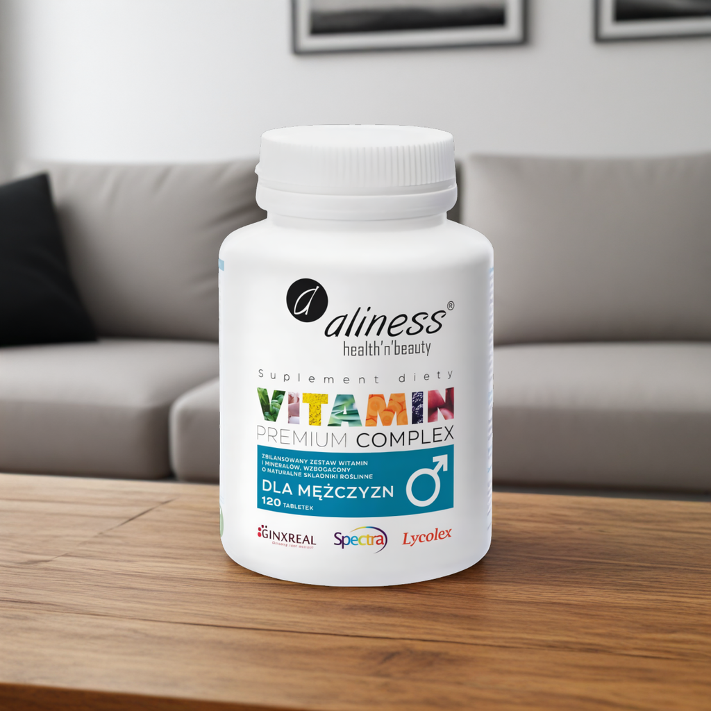 Vitamin Premium Complex dla mężczyzn Zestaw witamin i minerałów Aliness - 120 tabletek
