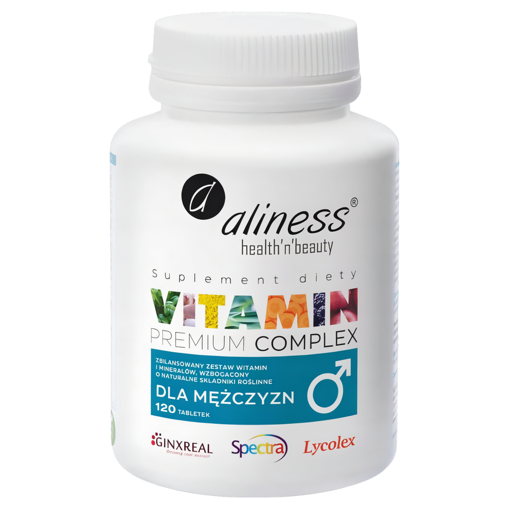 Vitamin Premium Complex dla mężczyzn Zestaw witamin i minerałów Aliness - 120 tabletek
