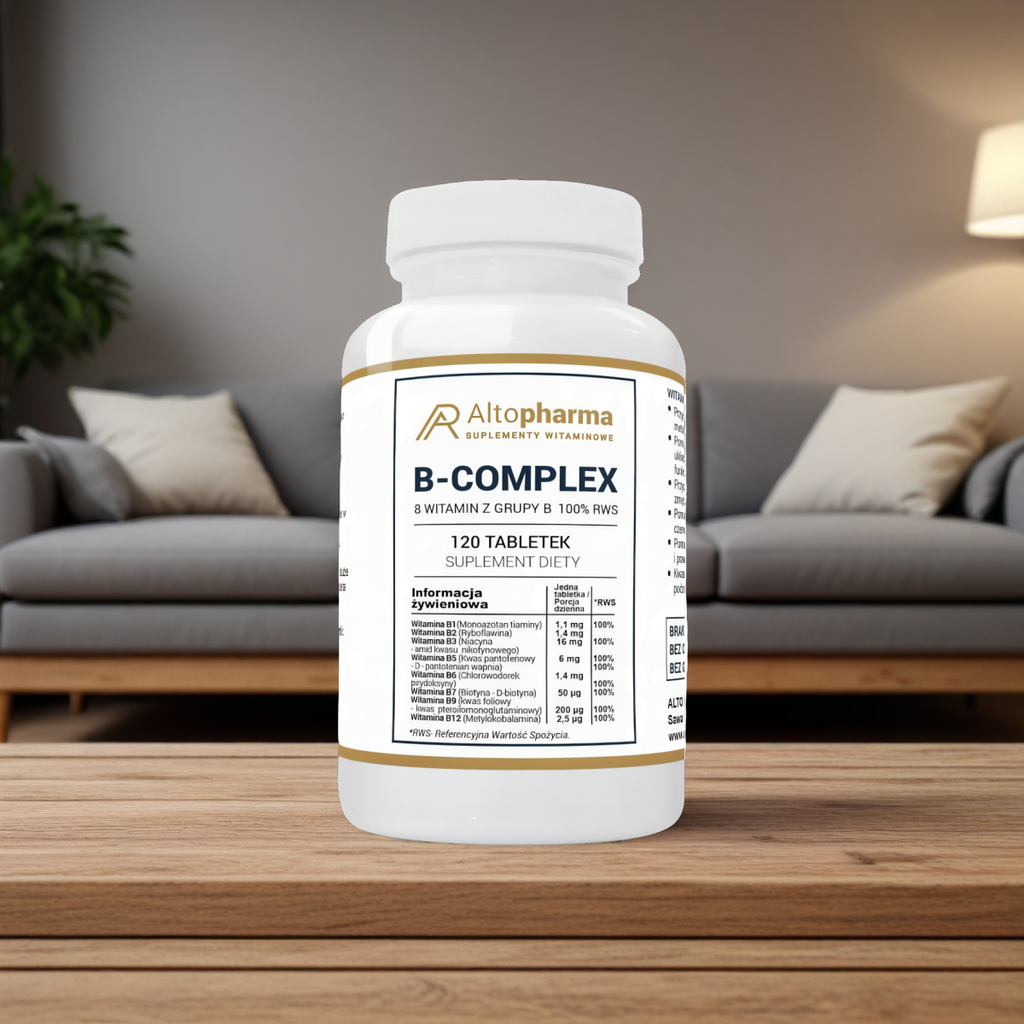 Witamina B Complex 100% RWS 8 witamin z grupy B Alto Pharma - 120 tabletek