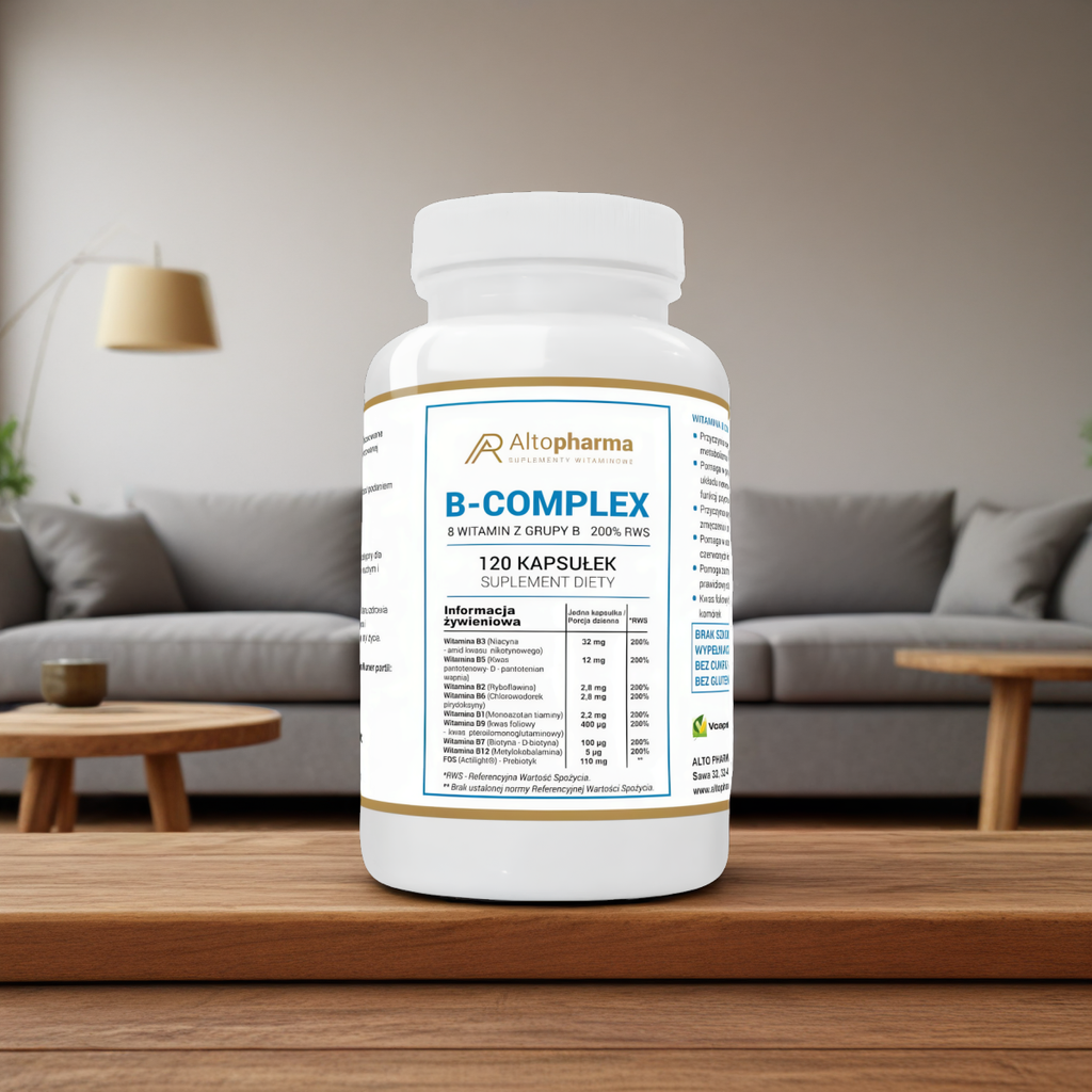 Witamina B-Complex 8 witamin z grupy B 200% RWS Alto Pharma - 120 kapsułek