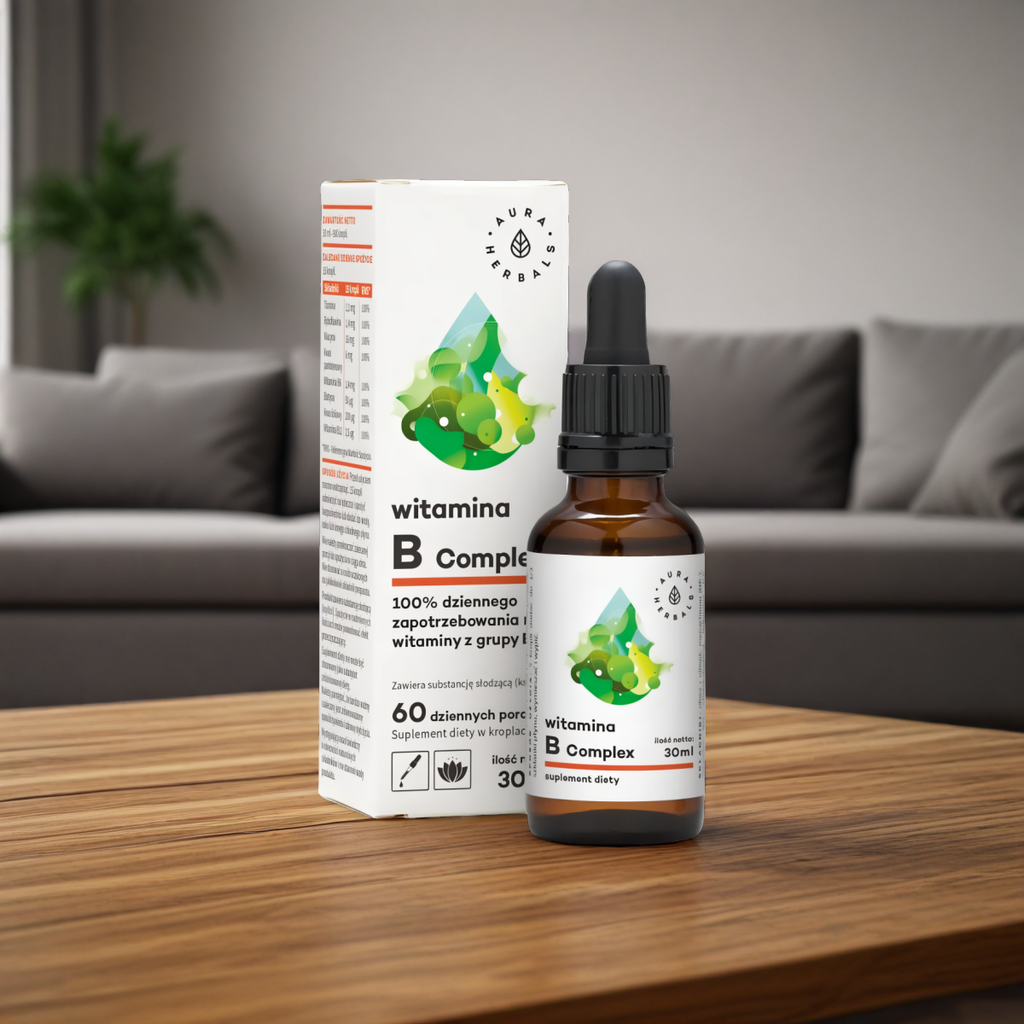 Witamina B Complex Aura Herbals - Moc Witamin z grupy B - 30 ml krople