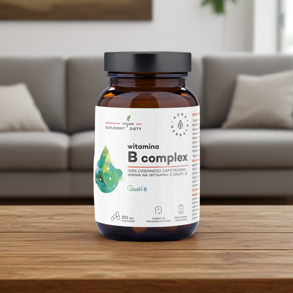 Witamina B Complex Aura Herbals - Zastrzyk energii i zdrowia dla Twojego organizmu - 90 kapsułek