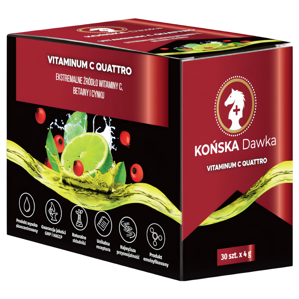 Witamina C Quattro Końska Dawka - Źródła witaminy C - 30 saszetek