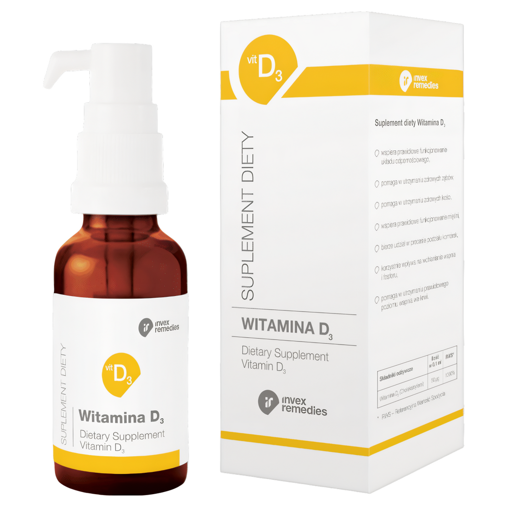 Witamina D3 Invex - Naturalne wsparcie organizmu - 30 ml (300 porcji)