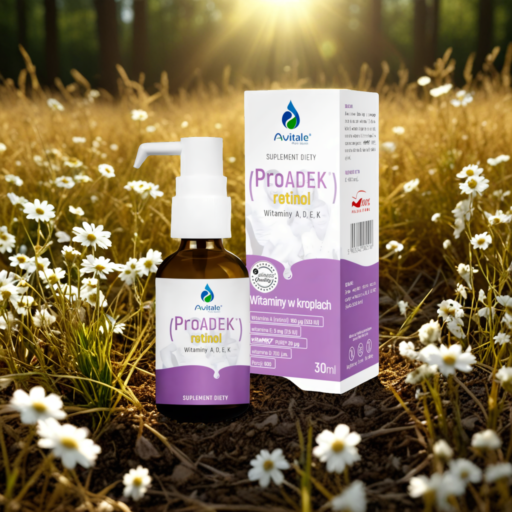 Witaminy ProADEK Retinol Avitale w kroplach Aliness - 30 ml (600 porcji)