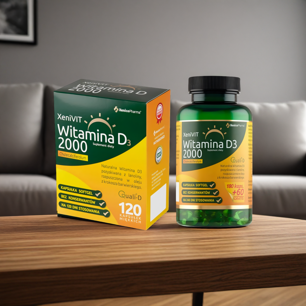 XeniVIT Witamina D 2000 Xenico Pharma - Zdrowe kości (Opakowanie: 120-kapsulek)