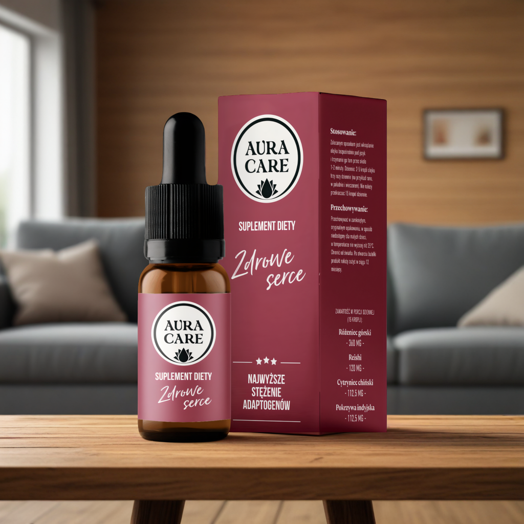 Zdrowe serce AURA CARE - Naturalne wsparcie dla serca i układu krążenia - 10ml, około 300 kropli