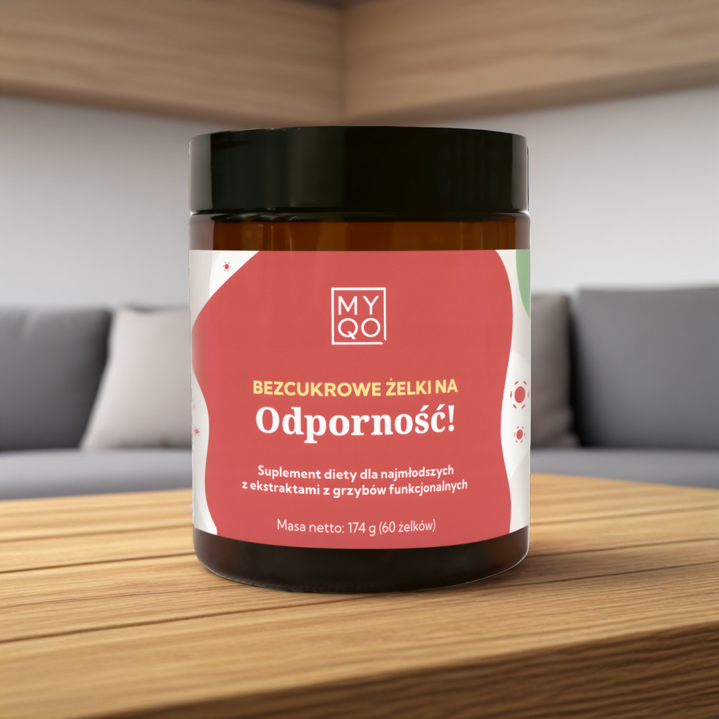 Żelki na odporność Myqo - Bezcukrowe z ekstraktami z grzybów - 60 żelek
