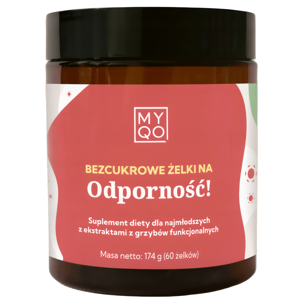Żelki na odporność Myqo - Bezcukrowe z ekstraktami z grzybów - 60 żelek