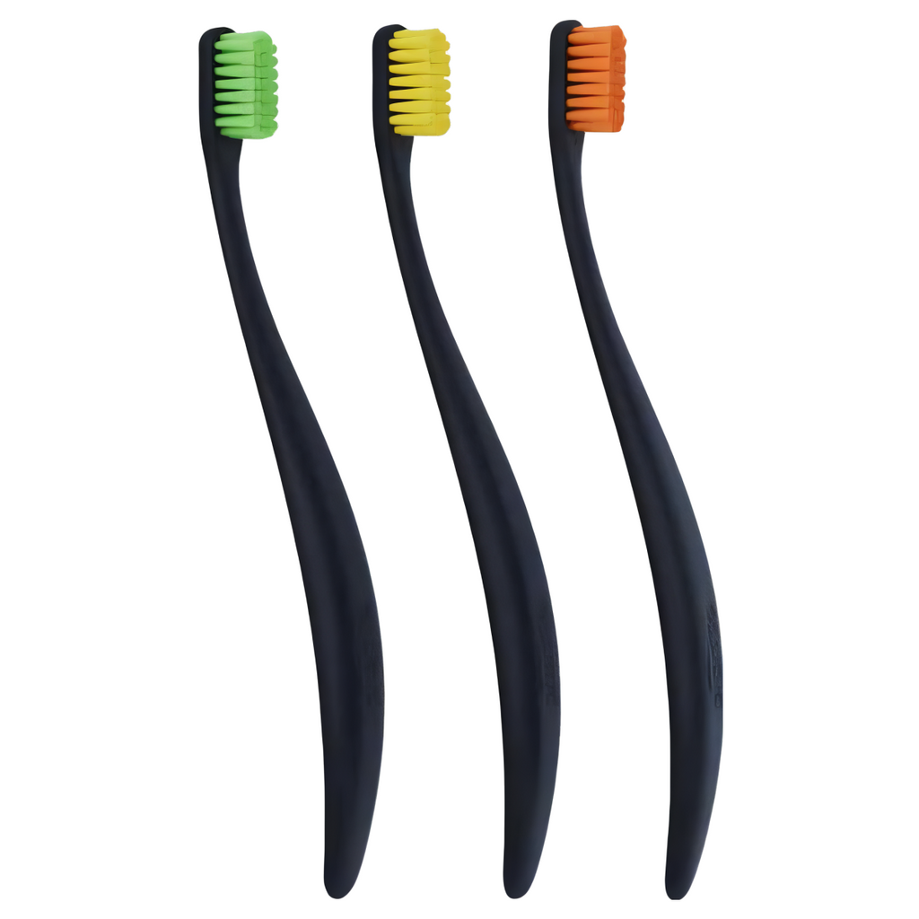 Zestaw szczoteczek do zębów Promis TRIO z bioplastiku - 3 sztuki (Kolor: drewniane)